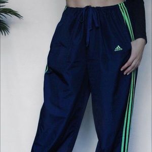VINTAGE 90’s Adidas blue and green track pants